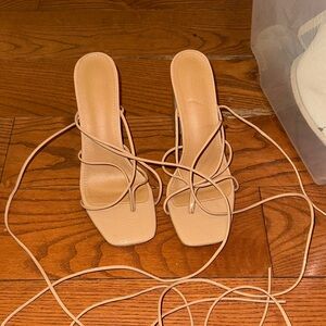 Elegant Nude Strappy Heels